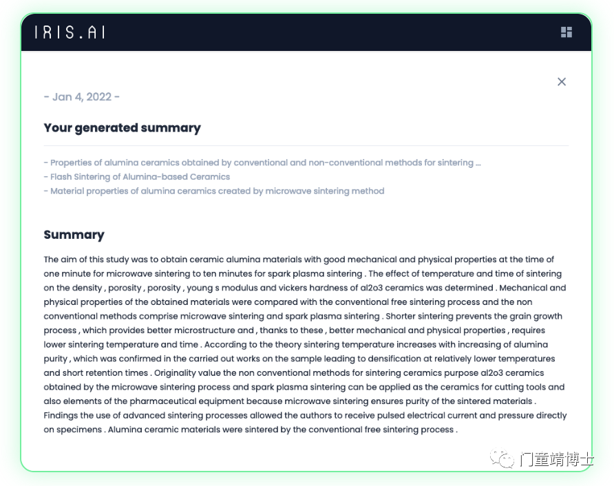 AI学术 | IRIS.AI 一整月的文献数据提取工作，只需几分钟即可完成！